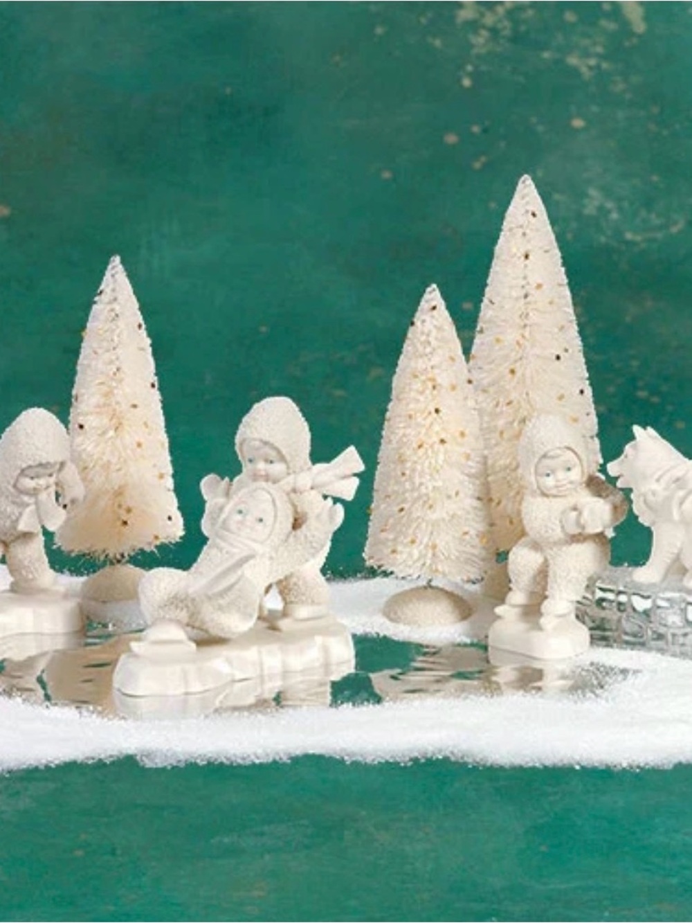 Department 56 Snowbabies “Skate with me” 9 piece Figurine Set